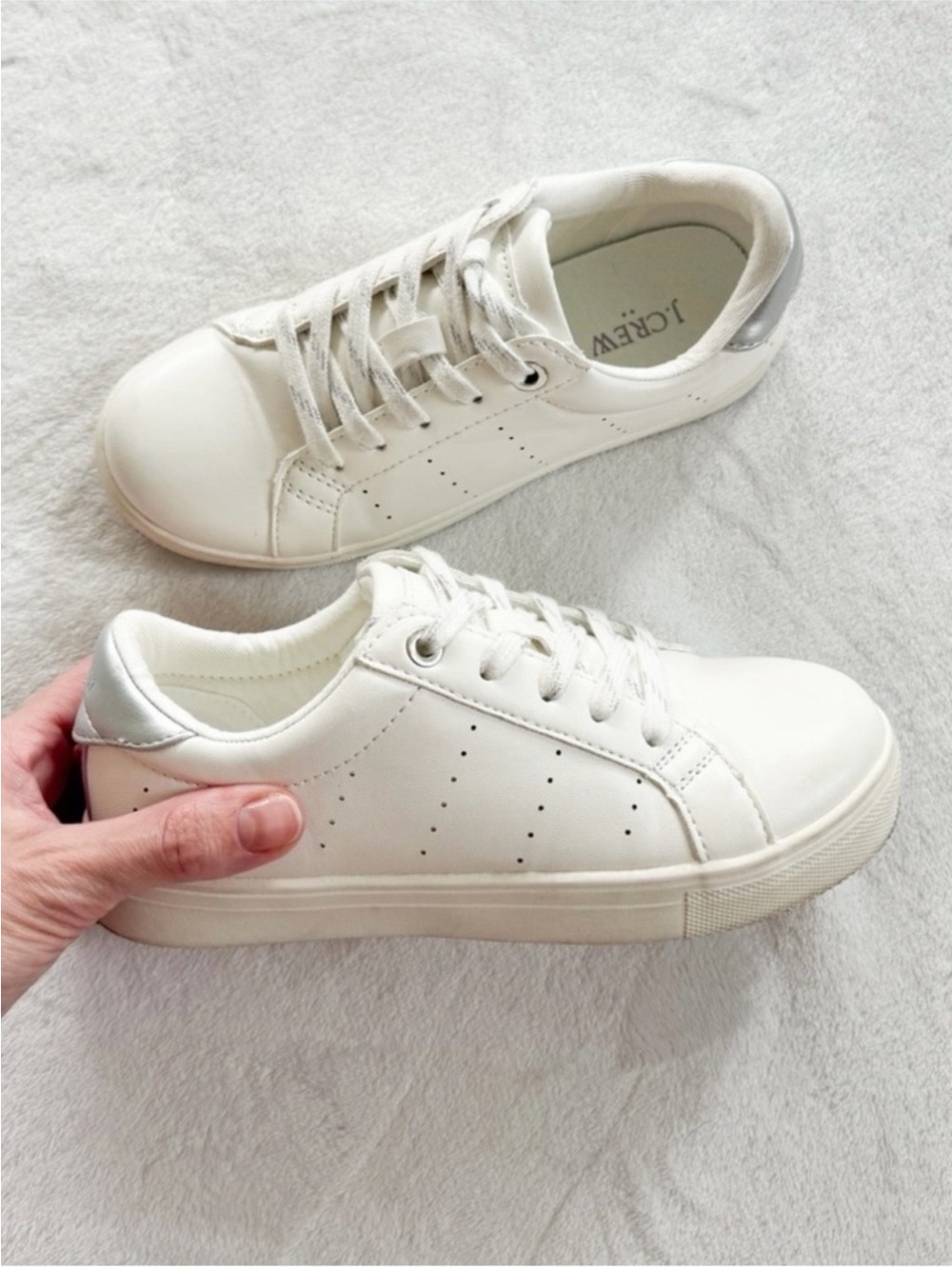 J. Crew White Leather Sneakers size 1